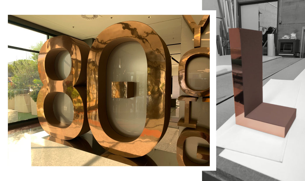 A three-dimensional mirror for Framesi, designed so that no one can walk right past it 3