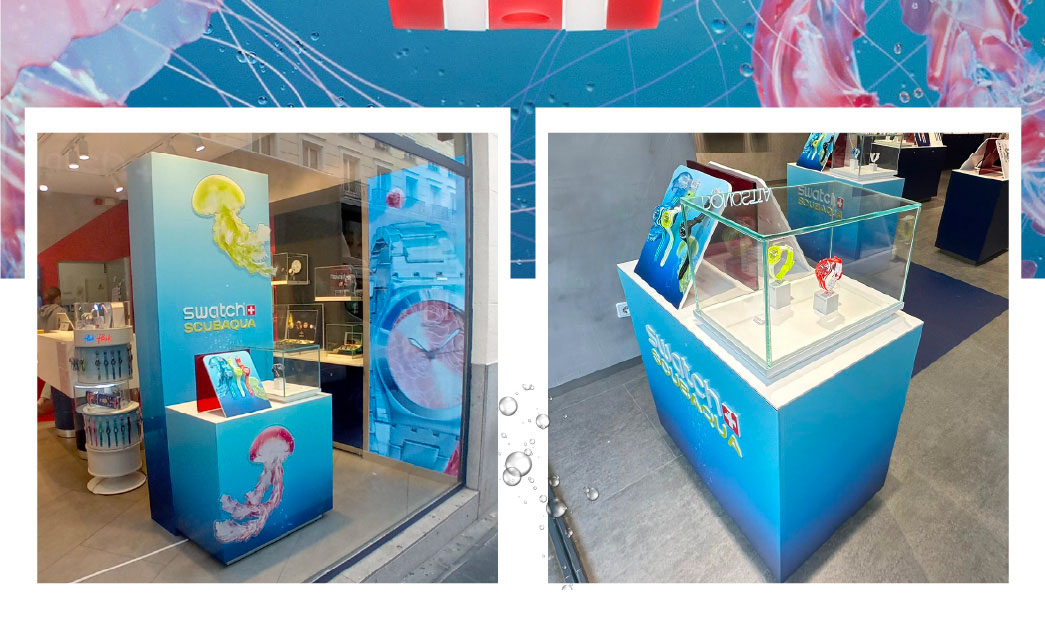lanzamiento y retail para escaparates de swatch 4