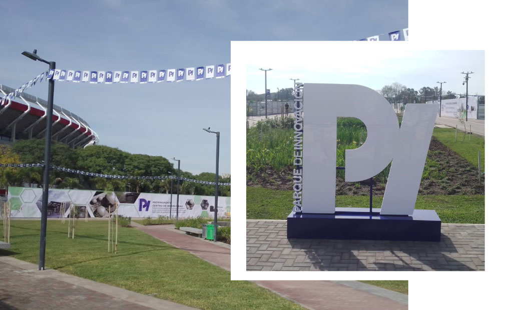 tensado de lonas en bastidores para evento en parque de innovacion 2