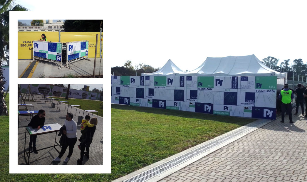 tensado de lonas en bastidores para evento en parque de innovacion 3