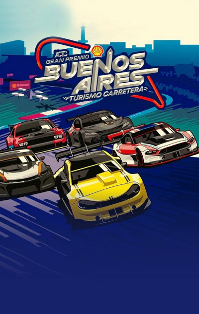 decoracion grafica para fecha del turismo carretera en buenos aires 